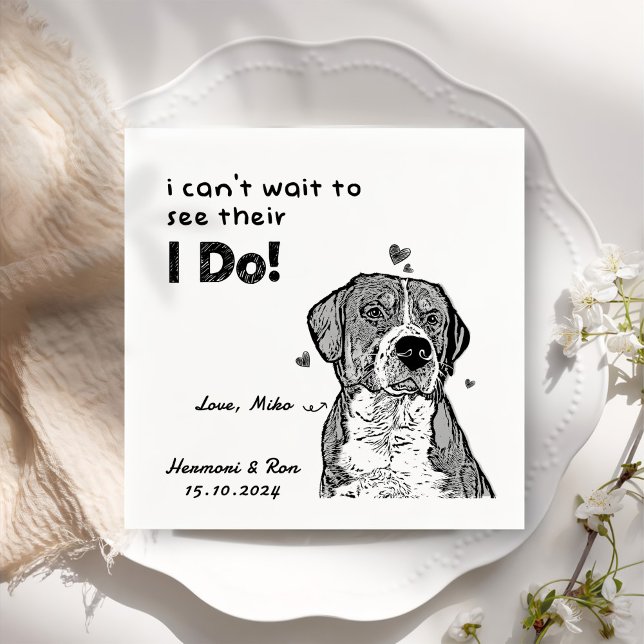 Personalized Pet Photo Thank You Dog Wedding Napkins (Creator Uploaded)