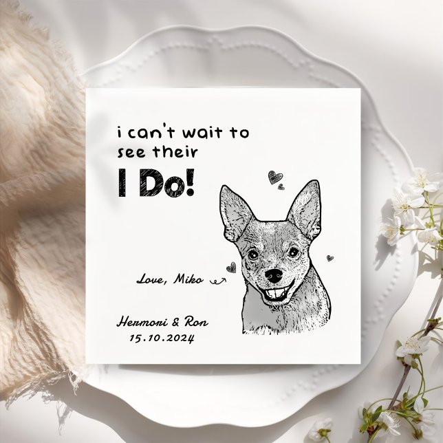 Personalized Pet Photo Thank You Dog Wedding Napkins (Creator Uploaded)