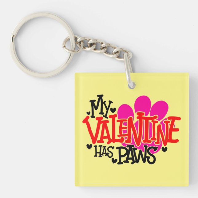Personalized Pet Photo Valentine Keepsake Keychain (Front)