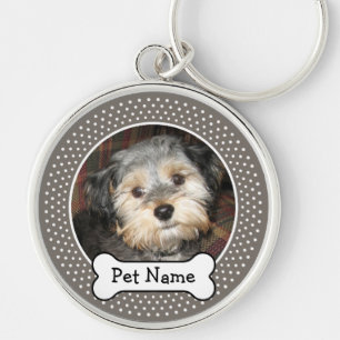 Personalized Pet Photo with Dog Bone Keychain