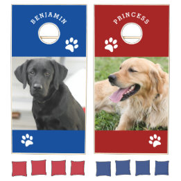 Personalized Pet Photo with Dogs Name Custom Cornhole Set