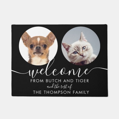 Personalized Pet Photos Family Name Doormat