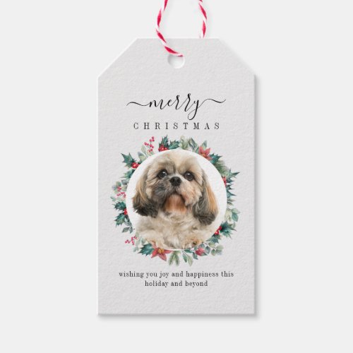 Personalized Pet Portrait Merry Christmas  Gift Tags
