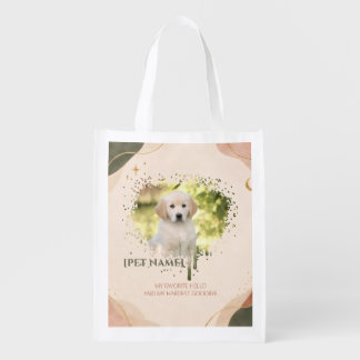 Personalized Pet Portrait Throw Pillow Grocery Bag