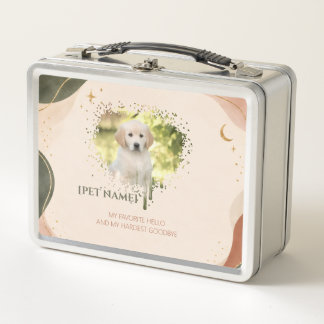 Personalized Pet Portrait Throw Pillow Metal Lunch Box