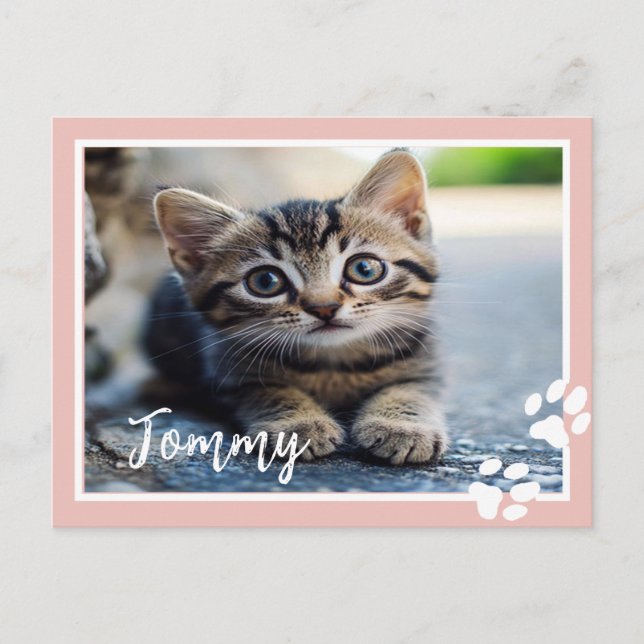 Personalized Pet Postcard with Custom Photo & Name (Front)