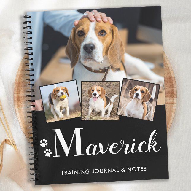 Personalized Pet Puppy Dog Monogram Name 5 Photo Notebook (Creator Uploaded)