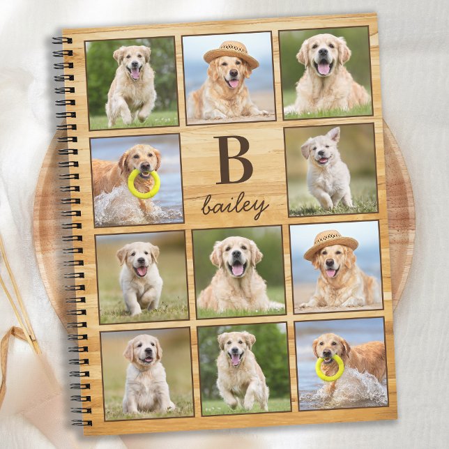 Personalized Pet Puppy Dog Monogram Photo Collage Notebook (Creator Uploaded)