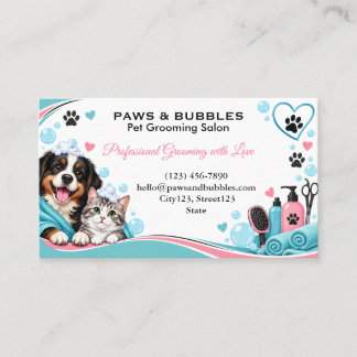 Personalized Pet Salon Business Card Pet Grooming
