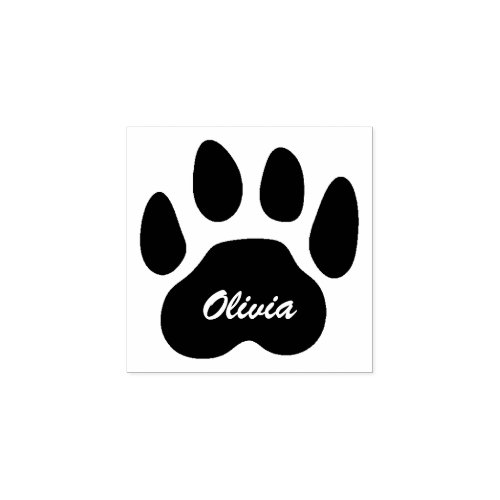 Personalized Pet Signature Paw Print Rubber Stamp