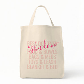 Personalized Pet Sitter Vacation Packing List on Tote Bag