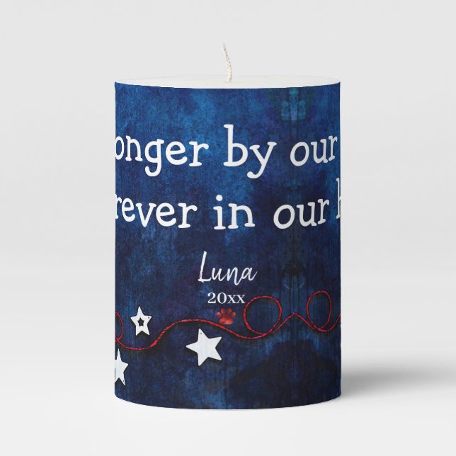 Personalized Pet Sympathy Gift Dog Memorial Gift Pillar Candle (Front)