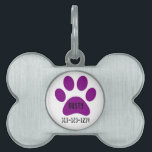 Personalized Pet Tag/Paw Print ID Tag<br><div class="desc">Personalized Pet Tag/Paw Print with Name and Telephone Number Give your four-legged friend the best with a custom bone-shaped pet tag. Made of burnished silver and printed in vibrant color, your images, designs, and text will display beautifully from any collar. Designed to withstand the wear and tear of even the...</div>