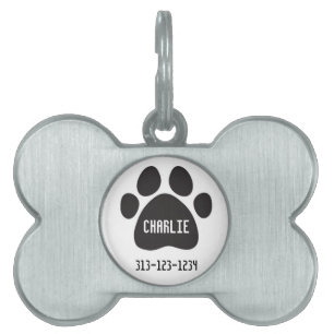 Personalized Pet Tag/Paw Print Tag