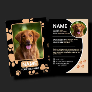Personalized Pet Trading Card Birthday Gift