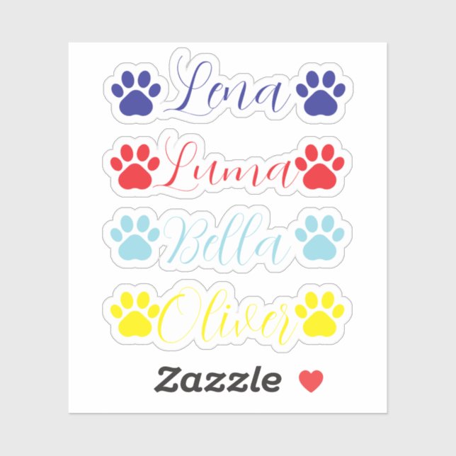 Personalized pet vinyl decal, pet name custom  sticker (Sheet)