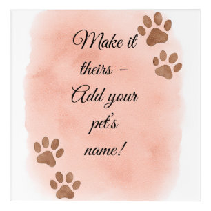 Personalized Pet Wall Art – Elegant Paw Print Desi