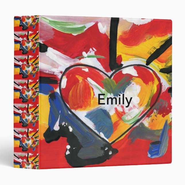 Personalized "peter max art style" heart binder (Front/Spine)