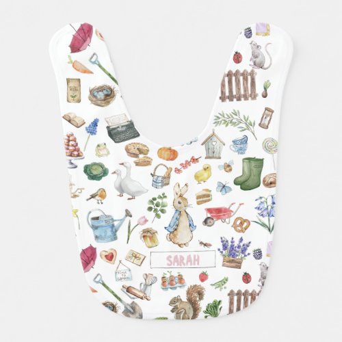 personalized peter the rabbit baby bib