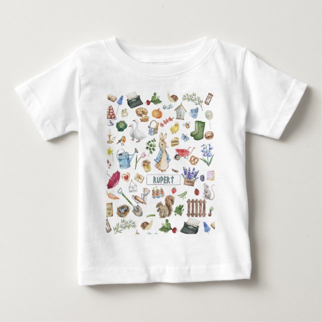 personalized peter the rabbit baby T-Shirt (Front)