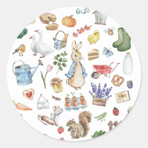 personalized peter the rabbit classic round sticker