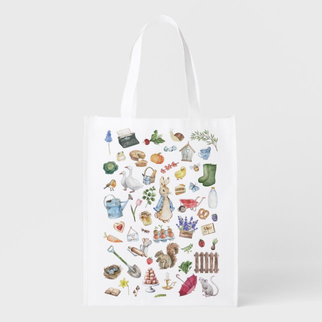 personalized peter the rabbit grocery bag (Front)