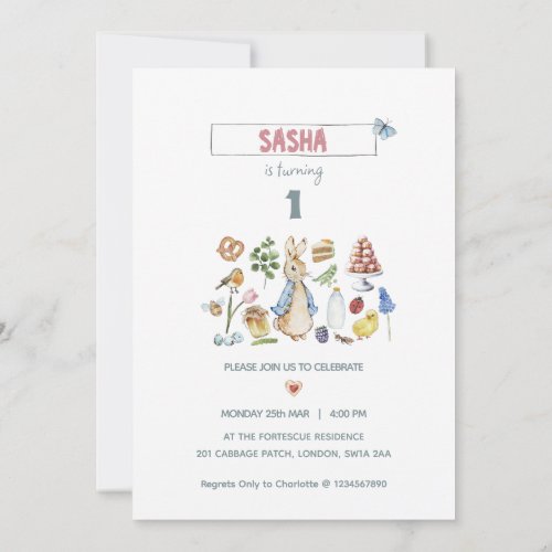 personalized peter the rabbit invitation