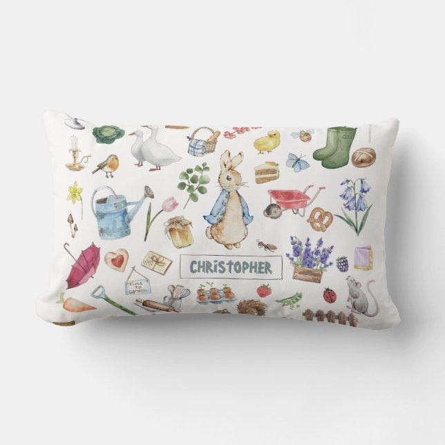 personalized peter the rabbit lumbar pillow (Front)