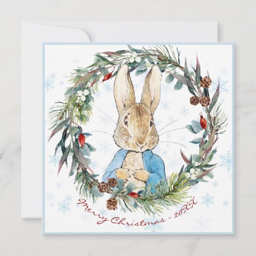 Personalized Peter the Rabbit Photo Holiday Card
