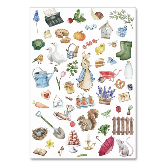 personalized peter the rabbit table number (Front)