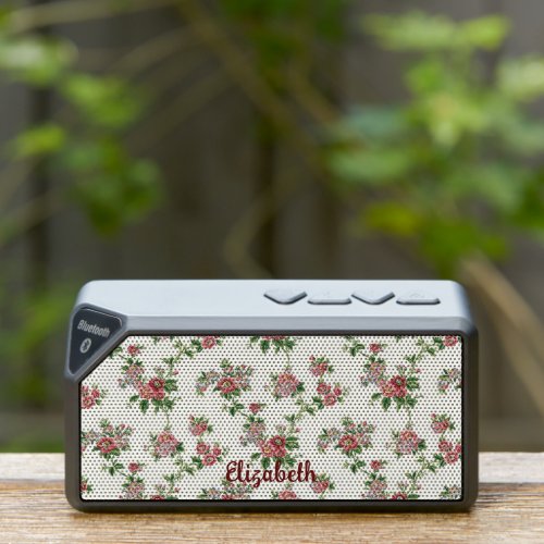 Personalized Petite Girly Rose Pattern Bluetooth Speaker