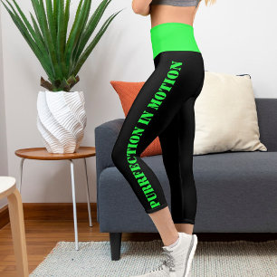 Personalized Pets Green Black Grunge Edgy Look Capri Leggings
