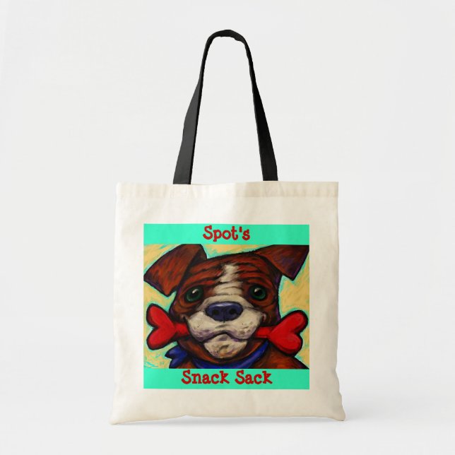 Personalized Pet's Name Dog Treat Bones Tote Bag (Front)