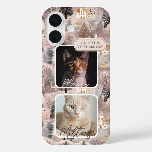 Personalized Pets Photo Collage Christmas Case-Mate iPhone Case (Back)