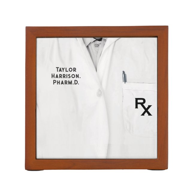 Personalized Pharmacist Gift Desk Organizer (Back)