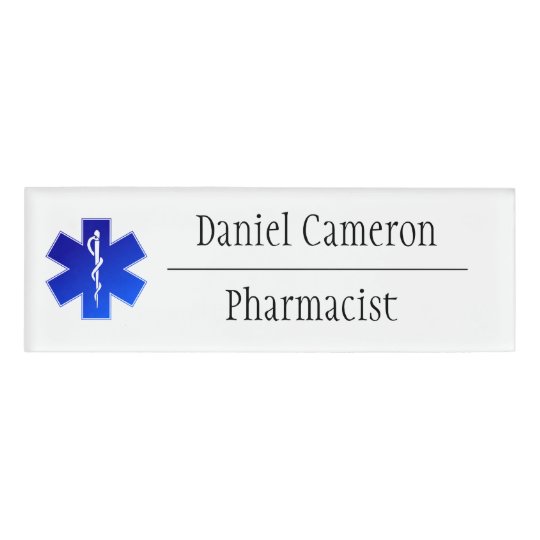 Personalized Pharmacist Name Tag | Zazzle.com