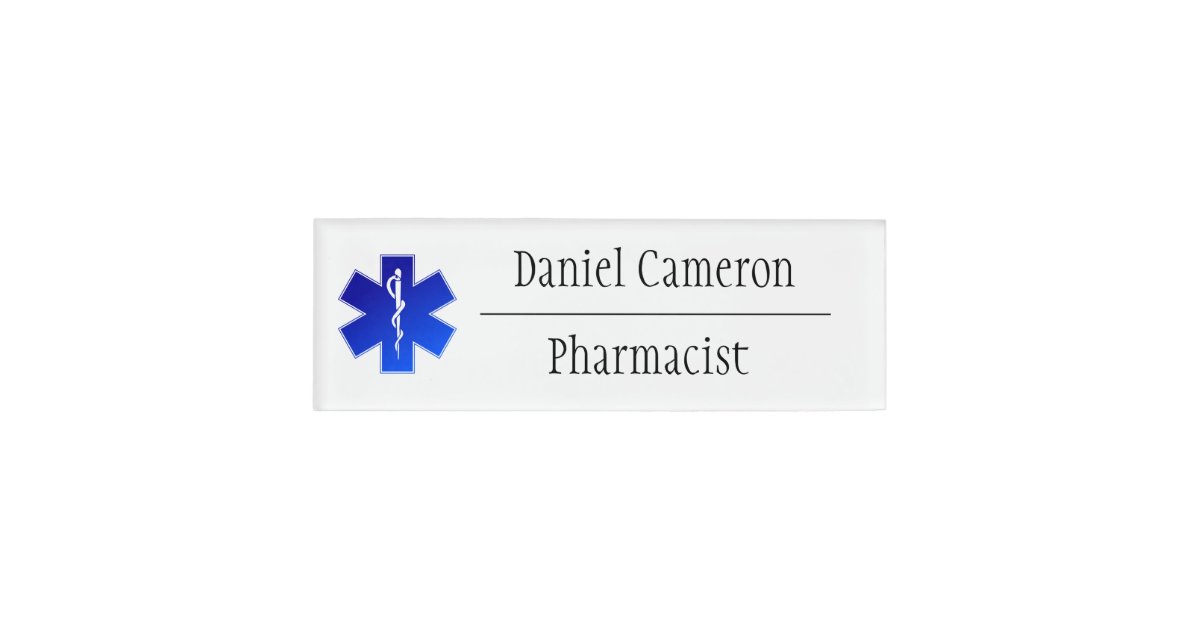 Personalized Pharmacist Name Tag | Zazzle.com