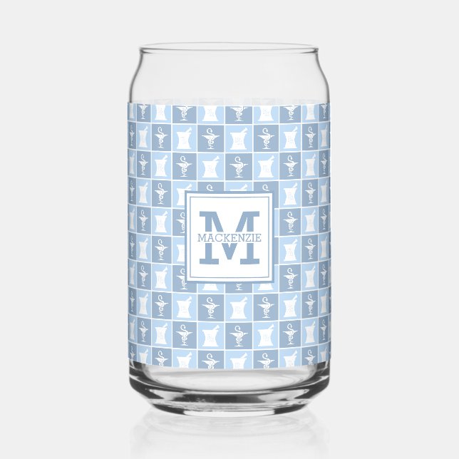 Personalized Pharmacist Pharmacy Tech Can Glass (Front)