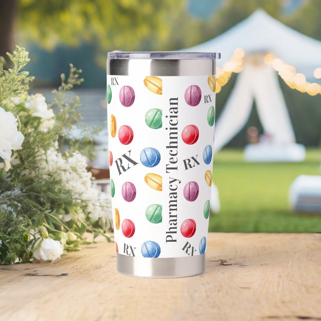 Personalized Pharmacy CPhT Travel Mug Insulated Tumbler (Wedding)