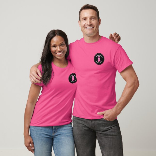 Personalized Pharmacy Never Give Up Pink Ribbon T-Shirt (Unisex)