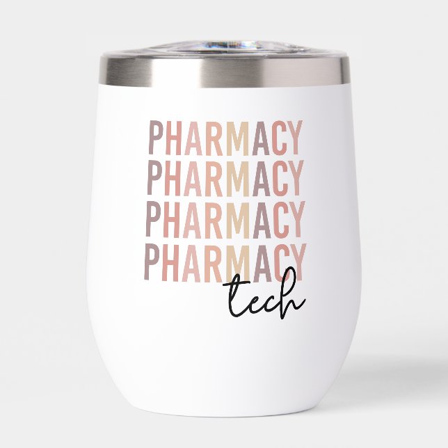 Personalized Pharmacy Tech | Pharmacy Technician Thermal Wine Tumbler (Front)