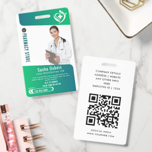 Personalized Pharmacy Technician ID Badge 