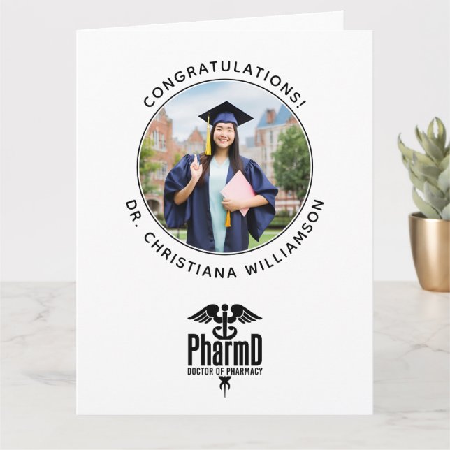 Personalized PharmD Doctor of Pharmacy Graduation Card (Small Plant)