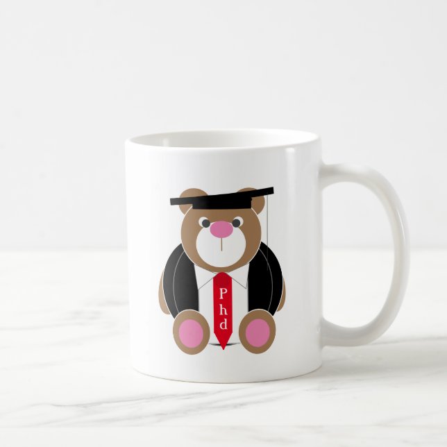 Personalized Phd cute teddy bear Coffee Mug (Right)
