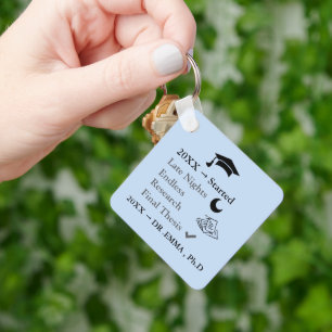 Personalized PhD Graduation Keychain