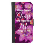 Personalized Philippians 4:13 Bible Verse Floral Iphone 8/7 Wallet Case at Zazzle