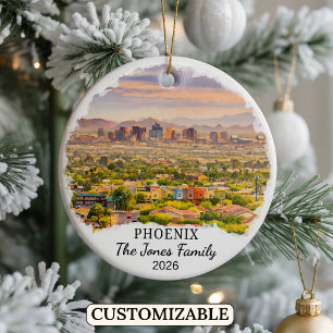 Personalized Phoenix Ornament, Custom Arizona Ceramic Ornament