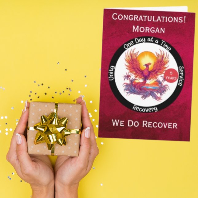 Personalized Phoenix Sobriety Milestone Card (Creator Uploaded)