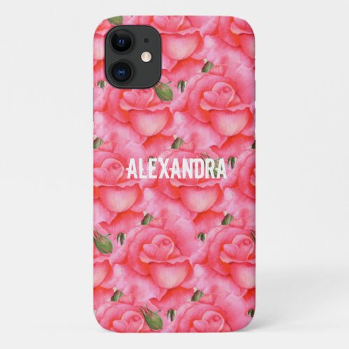 Personalized Phone Case Pink Rose