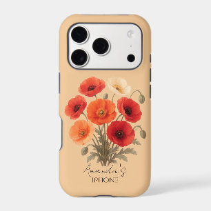 Personalized Phone Case, Poppy Flower iPhone 17 Pro Case